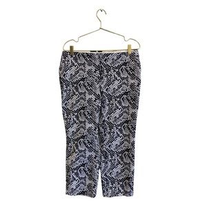Alfani Womans  Snake Print Capri Pants Cropped Stretch‎ Black White Size 10 0086